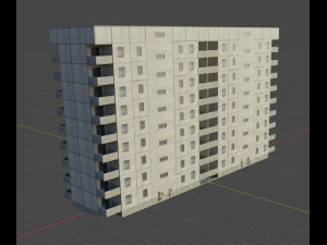 Panelowy dziewięciopiętrowy budynek Model 3D