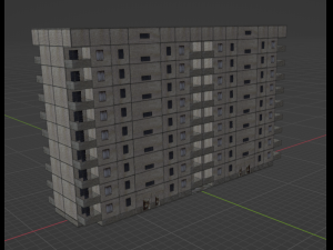 Panel nine-storey building 3D Model