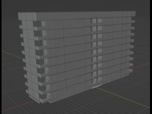 Panel nine-storey building 3D Model