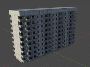 Panel nine-storey building 3D Model