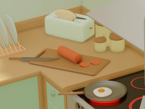 Sunny Kitchen 3D Model