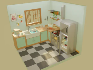 Sunny Kitchen 3D Model