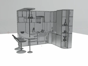 Kitchen set 3D Model