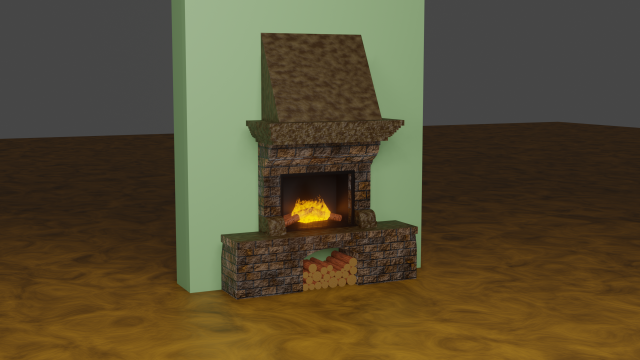 Fireplace 3D-Modell .c4d .max .obj .3ds .fbx .stl .blend 