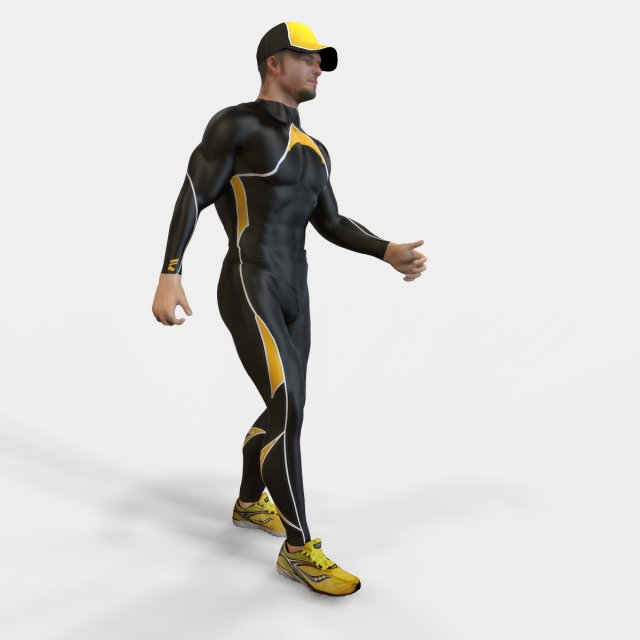 Athlete Man animated 3D Model .c4d .max .obj .3ds .fbx .stl .blend 