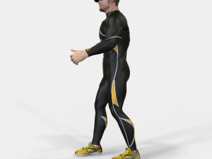 Athlete Man animated 3D Model