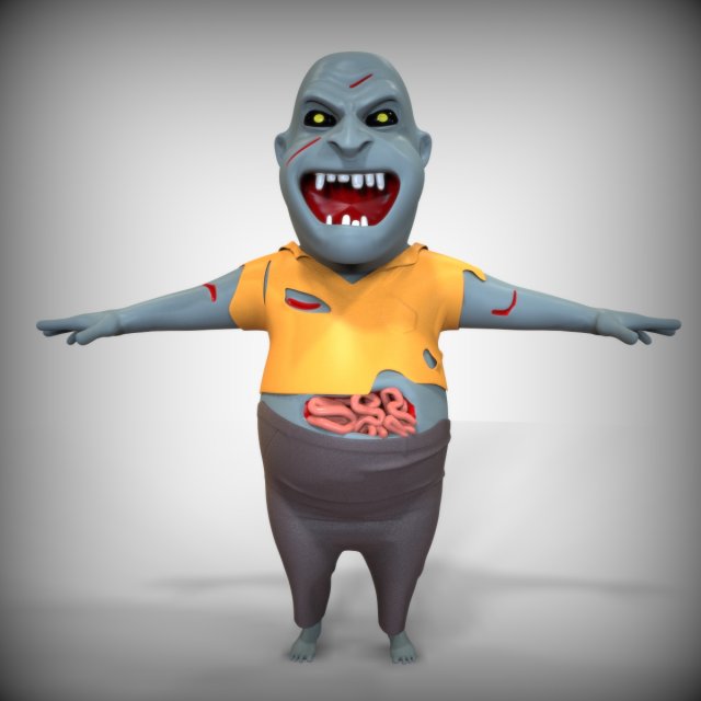 Fatso Zombie 3D Model .c4d .max .obj .3ds .fbx .stl .blend 