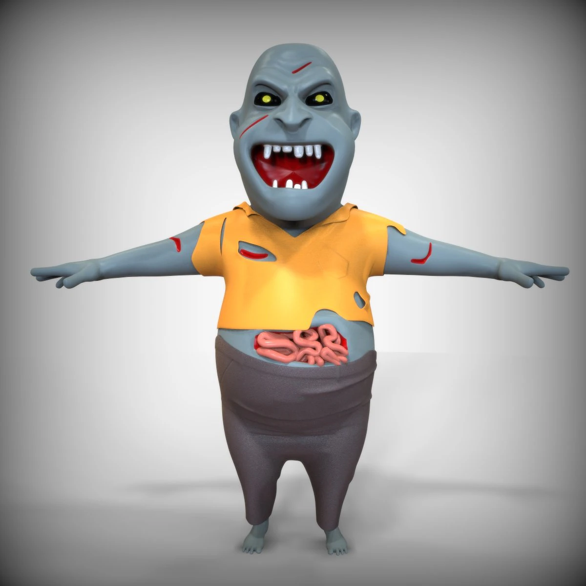Fatso Zombie 3D Model .c4d .max .obj .3ds .fbx .stl .blend