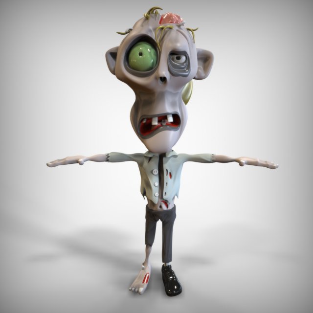 Grumpy Zombie 3D मॉडल .c4d .max .obj .3ds .fbx .stl .blend 