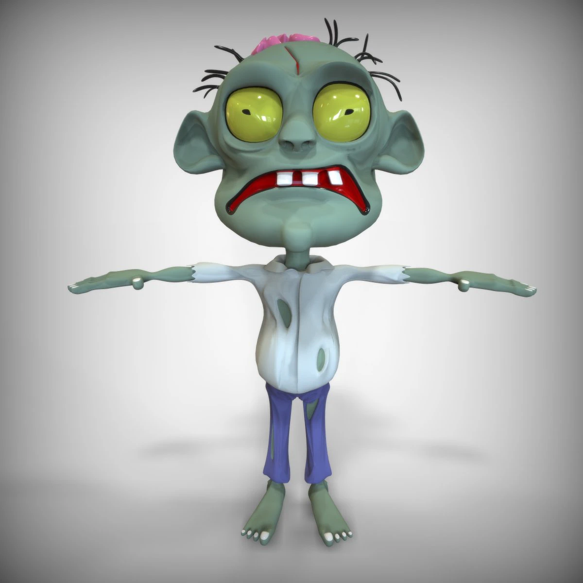 Beau zombie Modèle 3D .c4d .max .obj .3ds .fbx .stl .blend 