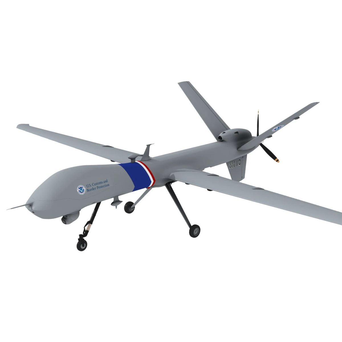 MQ-9 Reaper US Border Security 3D Model .c4d .max .obj .3ds .fbx .stl .blend 