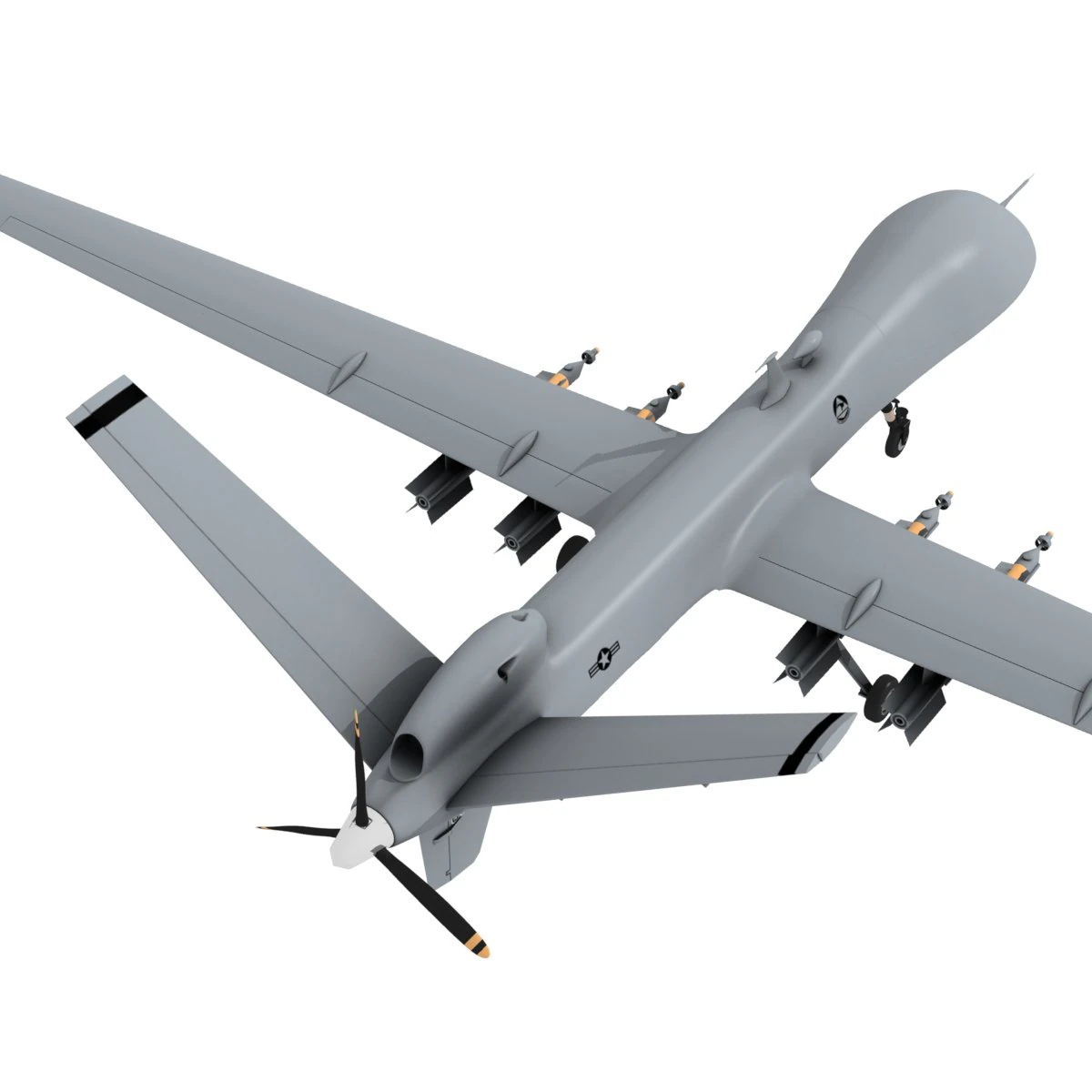 MQ-9 Reaper USAF 3D Model .c4d .max .obj .3ds .fbx .stl .blend 