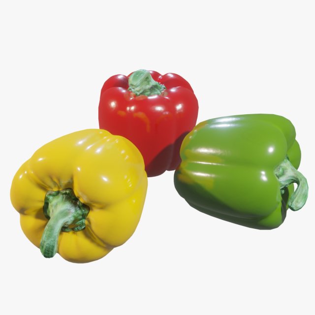 Bell Pepper 3D Model .c4d .max .obj .3ds .fbx .stl .blend