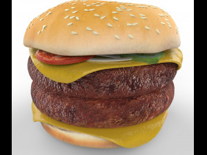 Double Cheeseburger 3D Model