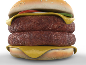 Double Cheeseburger 3Dモデル