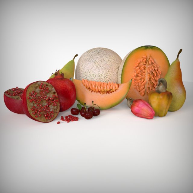 Domestic Fruit Collection 3D Model .c4d .max .obj .3ds .fbx .stl .blend 