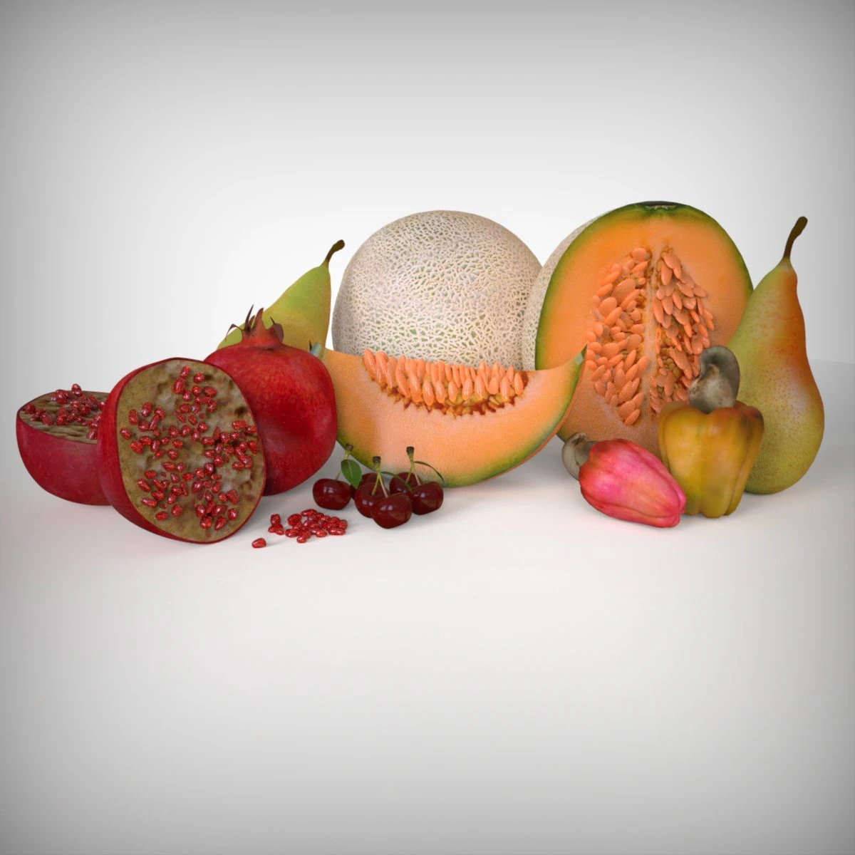 Domestic Fruit Collection 3D Model .c4d .max .obj .3ds .fbx .stl .blend 
