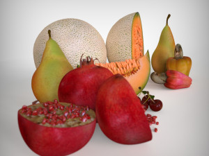 Domestic Fruit Collection 3D Model
