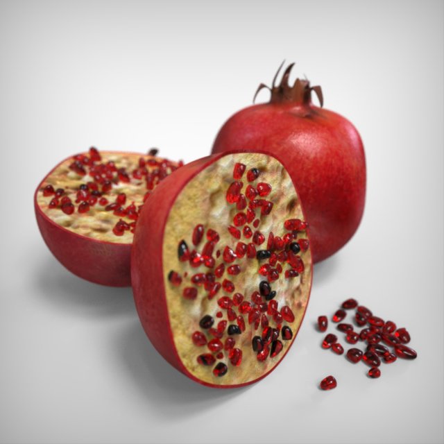 Pomegranate 3D Model .c4d .max .obj .3ds .fbx .stl .blend