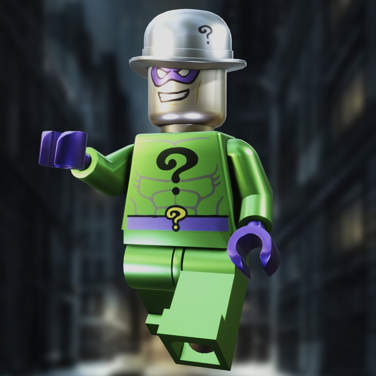 DC Comic Edward Nashton aka The Riddler Lego 3D Model in Cartoon 3DExport