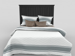 Queen Panel Bed 3D Model