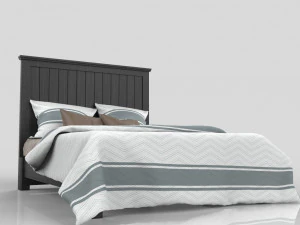 Cama con paneles tama&ntilde;o queen Modelo 3D