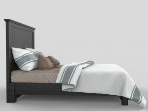 Queen Panel Bed 3D Модель