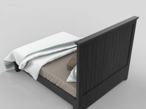 Cama con paneles tama&ntilde;o queen Modelo 3D