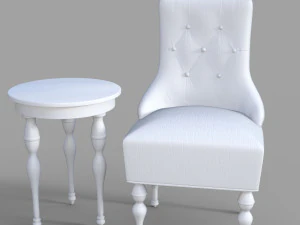 Stuhl und Beistelltisch 3D Modell
