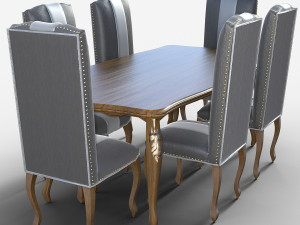 7 Piece Elegance Dinning set 3D Model