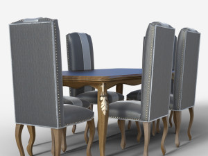 7 Piece Elegance Dinning set 3D Model