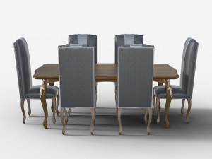 7 Piece Elegance Dinning set 3D Model