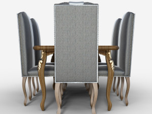 7 Piece Elegance Dinning set 3D Model