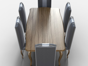 7 Piece Elegance Dinning set 3D Model