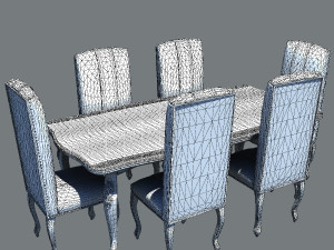 7 Piece Elegance Dinning set 3D Model