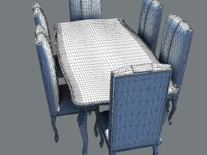 7 Piece Elegance Dinning set 3D Model