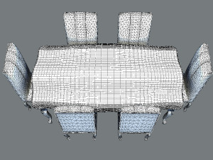 7 Piece Elegance Dinning set 3D Model