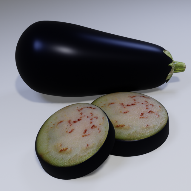 Eggplant Model 3D .c4d .max .obj .3ds .fbx .stl .blend 