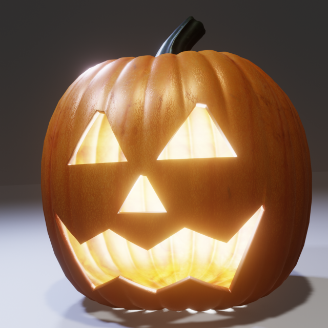Jack-O-Lantern 3D Model .c4d .max .obj .3ds .fbx .stl .blend 