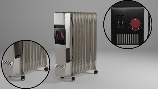 Oil Radiator Model Modelo 3D .c4d .max .obj .3ds .fbx .stl .blend 