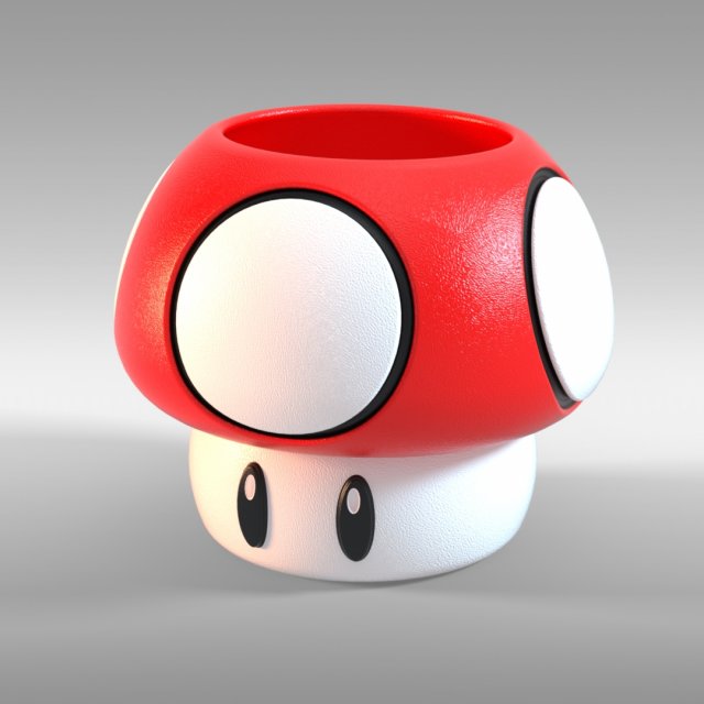 Mushroom from Mario Brothers 3D 打印模型 .c4d .max .obj .3ds .fbx .stl .blend 