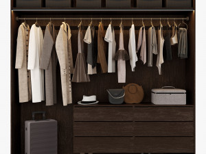 Walk-in closet with glass doors 3D मॉडल