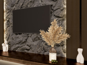 TV wall in modern style Modello 3D