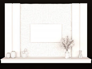 TV wall in modern style 3D Model