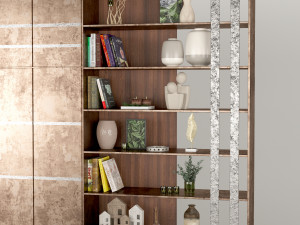 Wardrobe and shelving with decor 3D Model