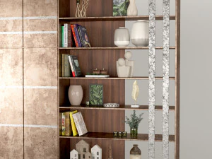 Wardrobe and shelving with decor 3D Model
