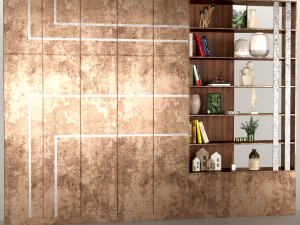 Wardrobe and shelving with decor 3D Model