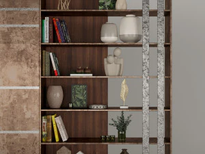 Wardrobe and shelving with decor 3D Model