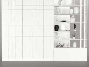 Wardrobe and shelving with decor 3D Model