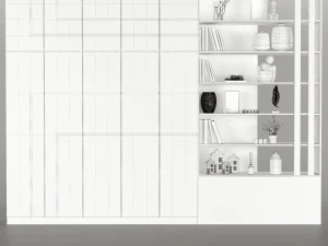 Wardrobe and shelving with decor 3D Model